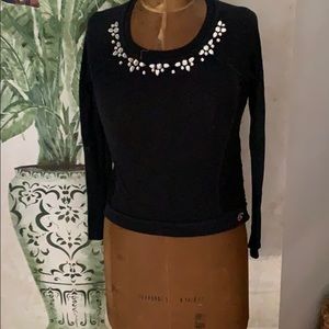 Long sleeve knit and lace top
